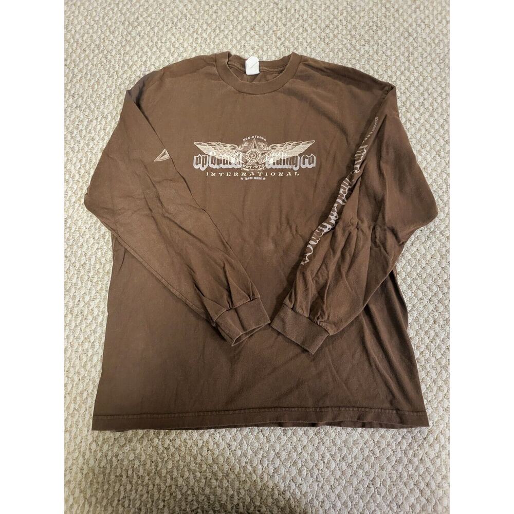 OP International Long Sleeve Brown Men's Graphic Tee Size Xl